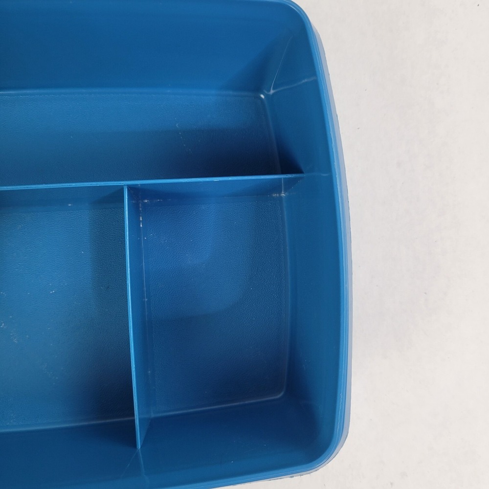 Tupperware Tuppercraft 767-3 Rectangular Container Blue Storage Craft Organizer - Picture 10 of 12